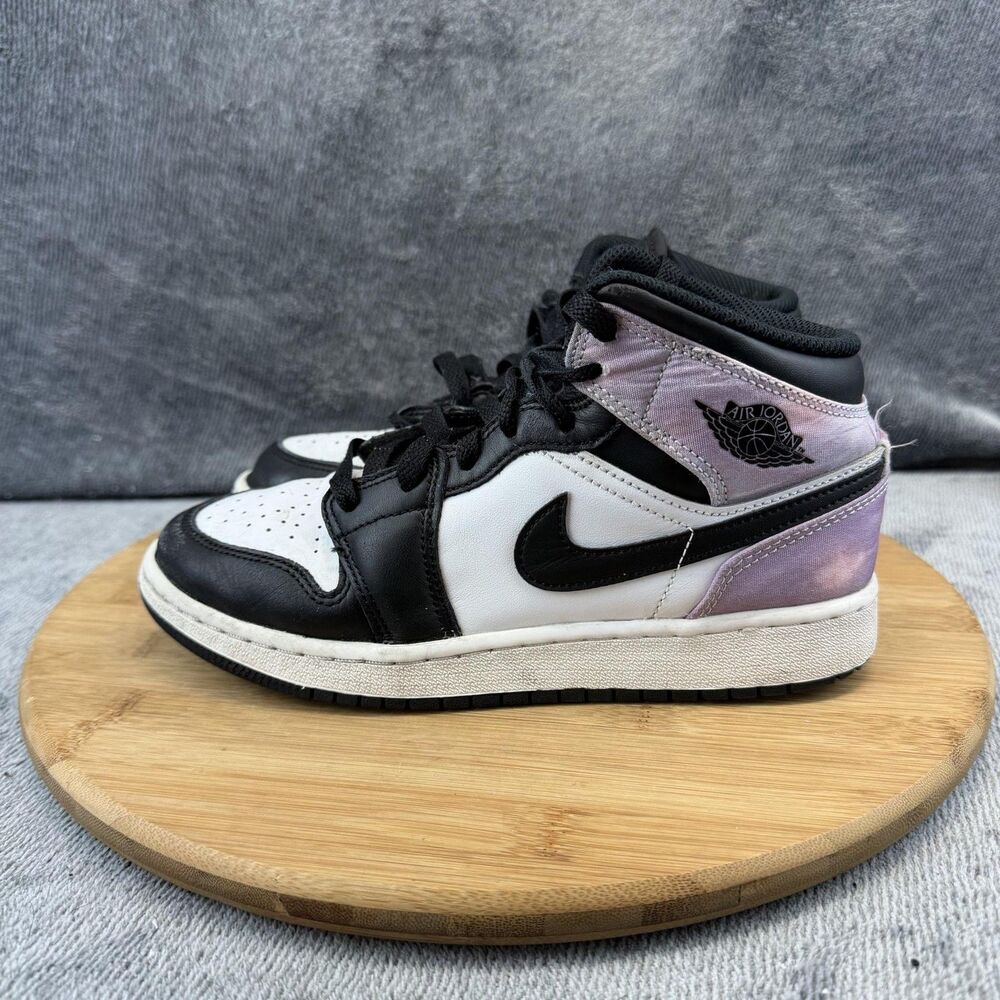 Jordan Air Jordan 1 Mid Shoes Boys Size 4Y Black White Sneakers DM6216-001